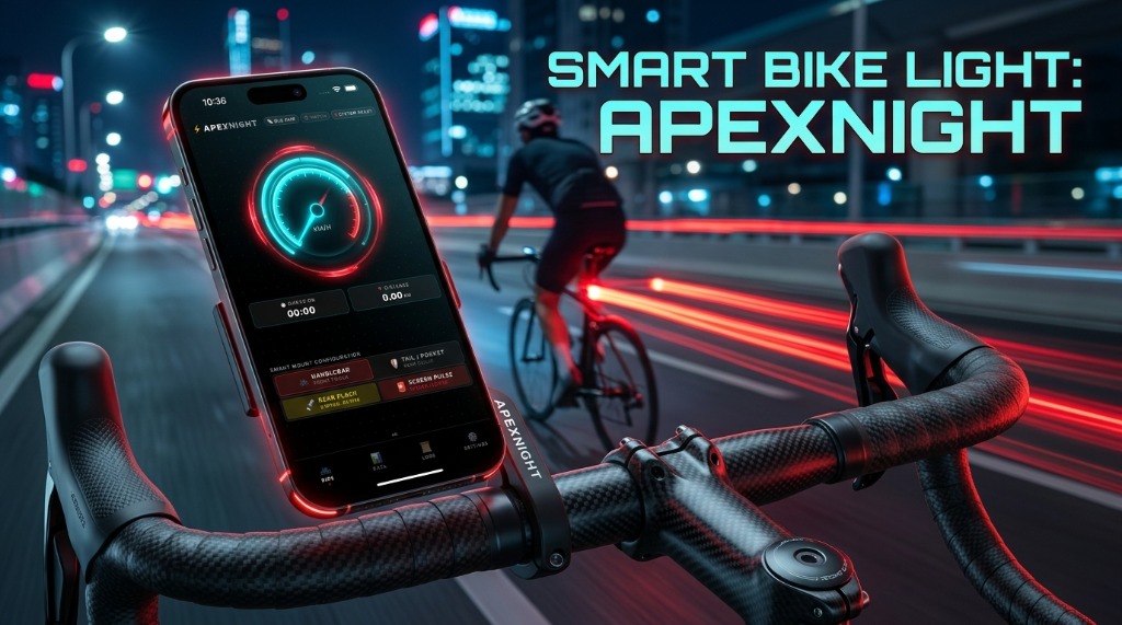 Smart Bike Light APEXNIGHT — Cyberpunk HUD Speedometer & Safety Light
